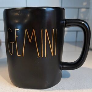 Rae Dunn Black and Gold Gemini Mug